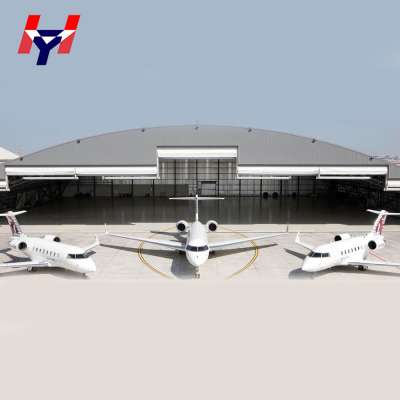 Cost effective UN supplier prefabricated light steel structure aircraft hangar